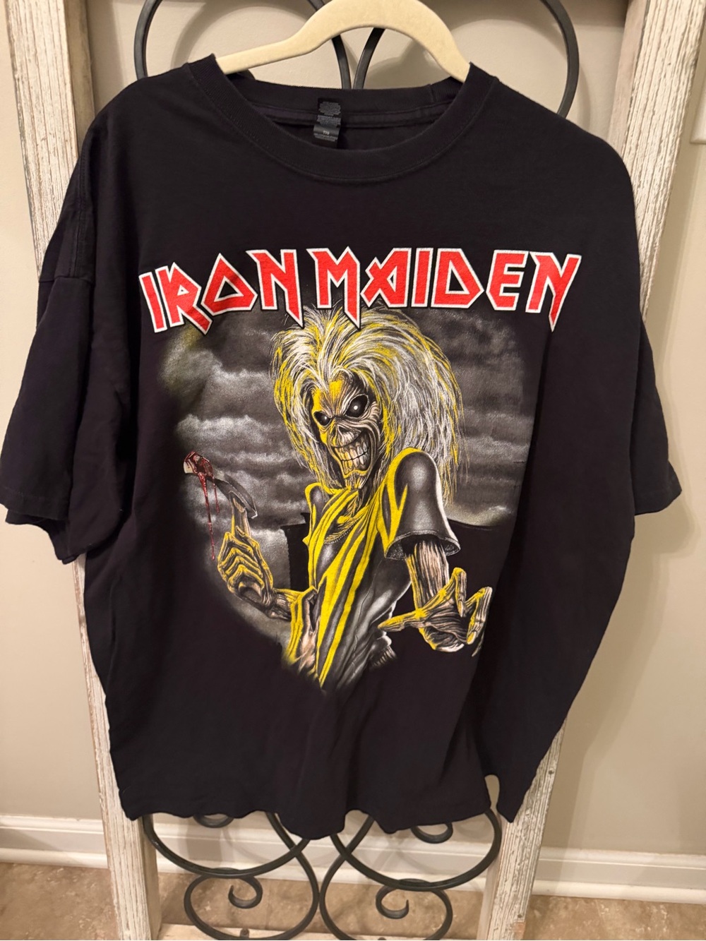 Iron Maiden M&O Gold Eddie Graphic T Shirt XXL Black Heavy Metal Band Tee